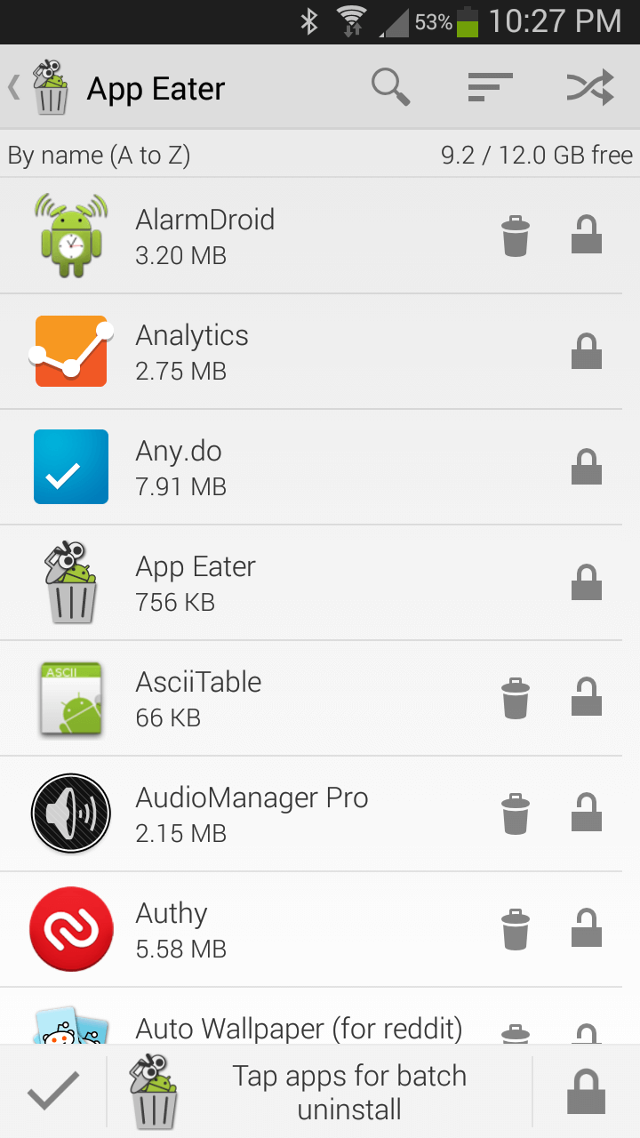 App Eater list mode screenshot