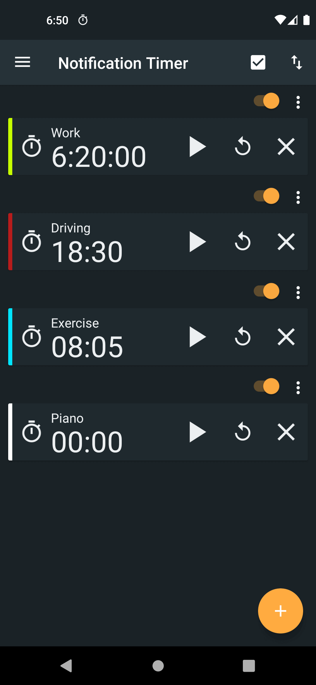 Notification Timer main app screenshot
